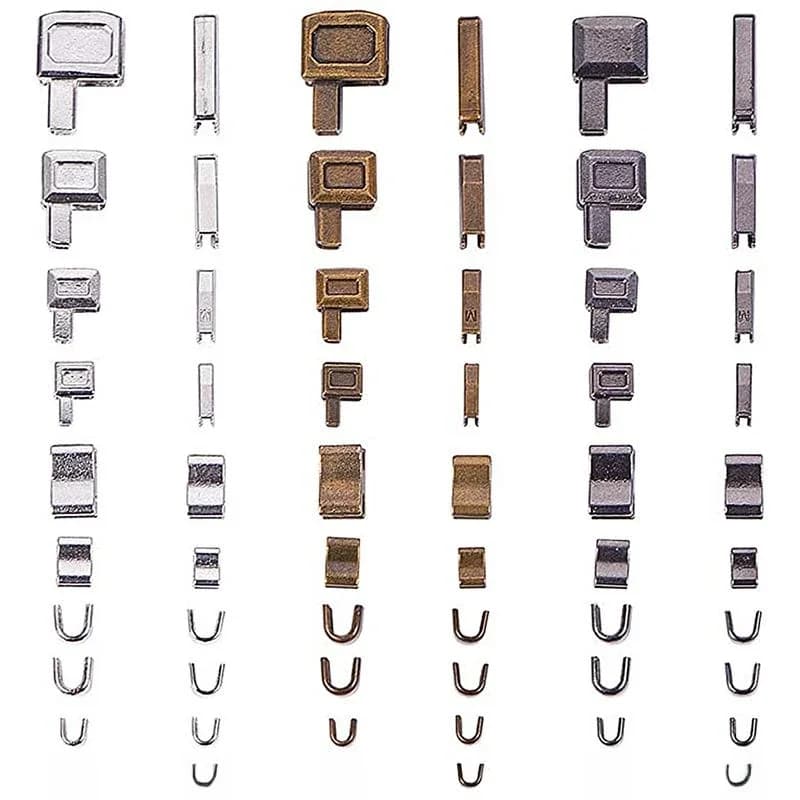 Kit de réparation de fermeture éclair en métal, 24 ensembles, broche d'insertion, accessoires d'arrêt supérieur, prise pour sac, manteau, veste, fermeture éclair, curseur de tête, retenue