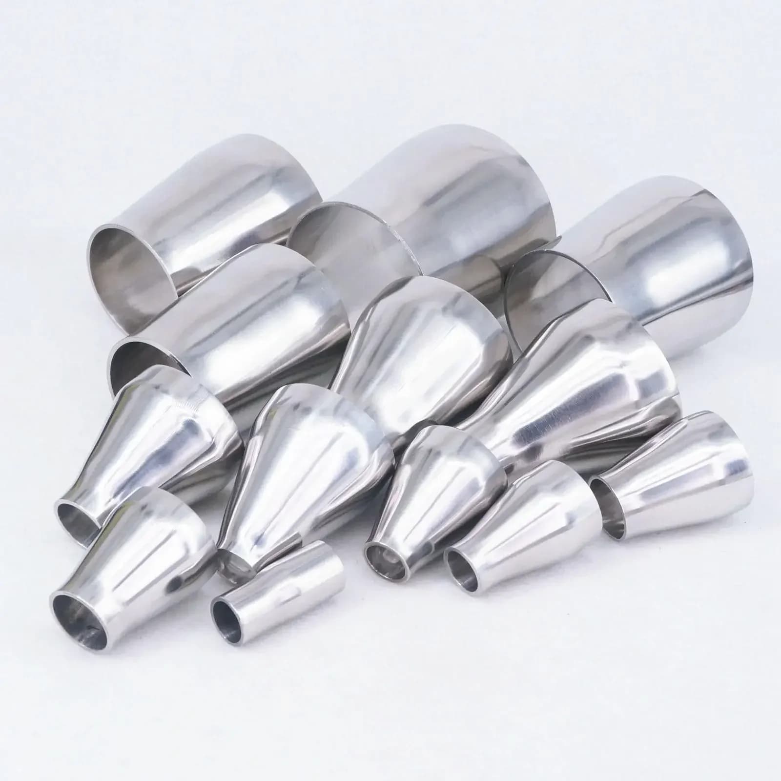 Réducteur concentrique sanitaire soudé en acier inoxydable 304 de 16, 19, 25, 32, 38, 45, 51, 57, 63, 76, 89, 102, 108, 114, 139 mm pour brassage artisanal