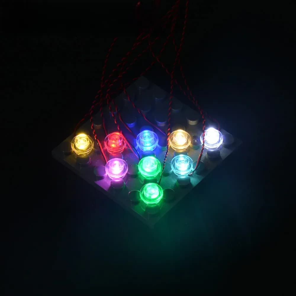 EASYLITE 10 pièces Led Bit lumière pour blocs de construction modèle avec prise 0.8mm bricolage personnalisé votre propre faisceau de câbles de Terminal de lumière
