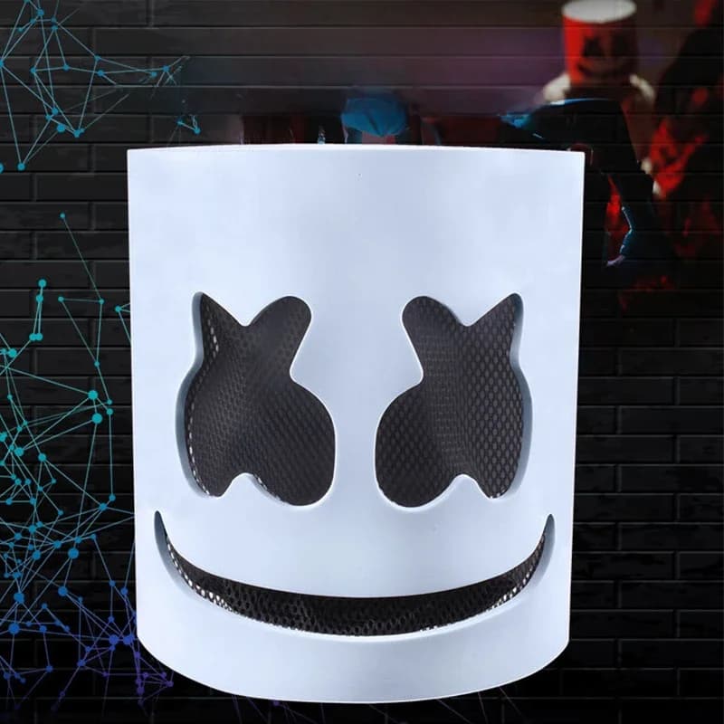 Masque LED lumineux tendance pour DJ, accessoires de costumes, fournitures lumineuses, masque néon Marshmallow pour festival de musique, boîte de nuit, danse