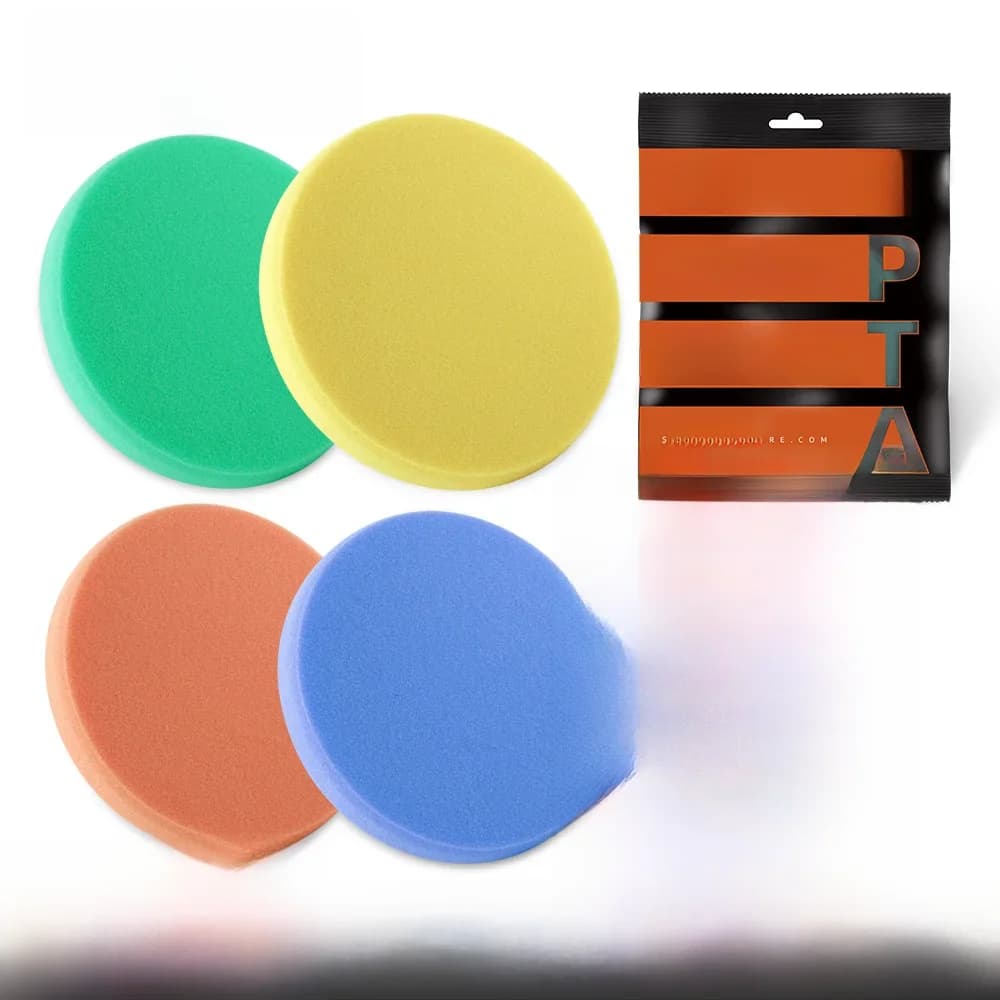 SPTA 1 pièce 3 "(80mm)/5"(125mm)/6"(150mm)/7"(180mm) éponge de tampon de mousse de polissage ronde pour polisseuse de voiture RO/DA/GA enlever les marques de ponçage