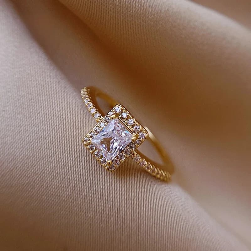 Bague Ouverte en Couleur Or Gothique pour Fête de Mariage d'Étudiant, Zircon, Bijoux de Luxe, Femme, 2021