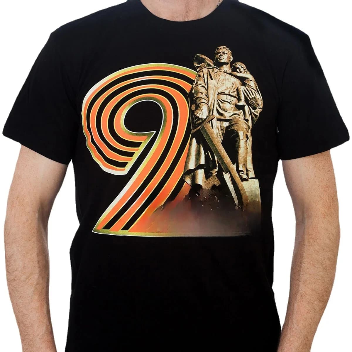 T-shirt avec statue de l'Armée Rouge soviétique, Jour de la Victoire de la Guerre Patriotique, 9 mai. T-shirt d'été en coton à col rond et manches courtes pour hommes, nouveau S-3XL