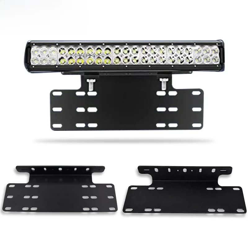 Support Universel de Plaque d'Immatriculation Avant et Arrière de Voiture, Barre LED, Éclairage de Travail, Cadres