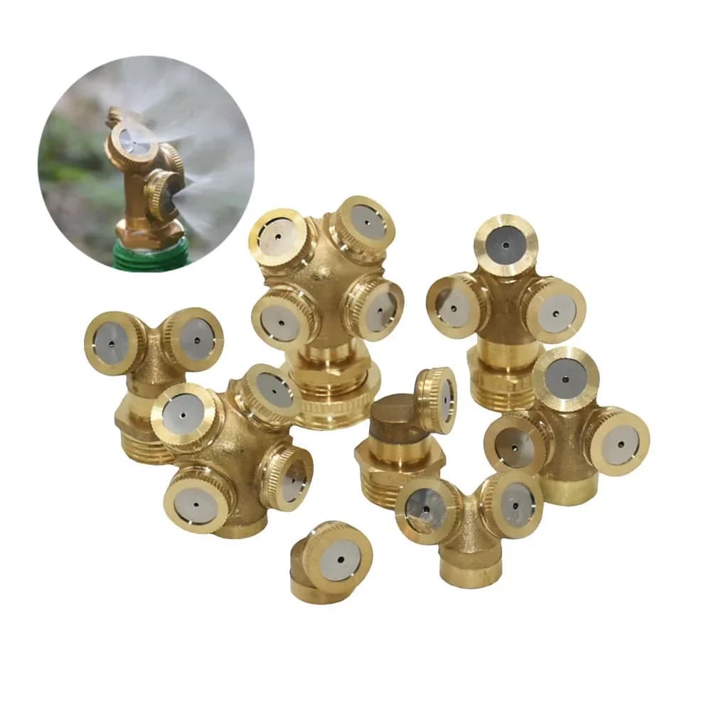 Buse de pulvérisation de jardin en laiton, 1/4 "1/2" 3/4 ", 1/2/3/4 trous, arroseur d'eau d'irrigation de jardin pour raccord de pulvérisation d'atomisation de pesticides