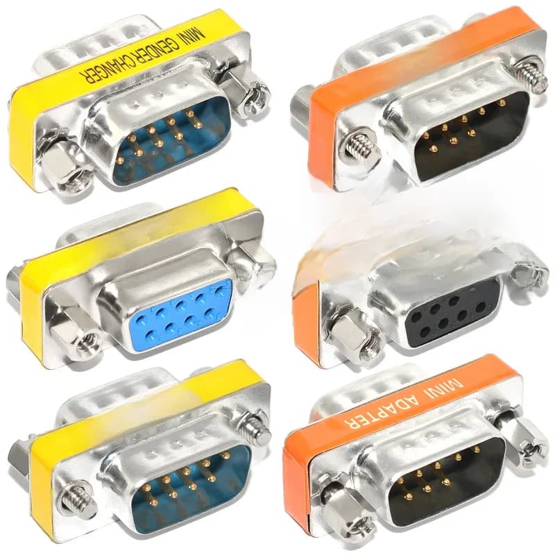 Adaptateur DB9 9 broches mâle vers femelle/mâle vers mâle/femelle vers femelle/mini changeur de genre, prise série RS232, connecteur Com