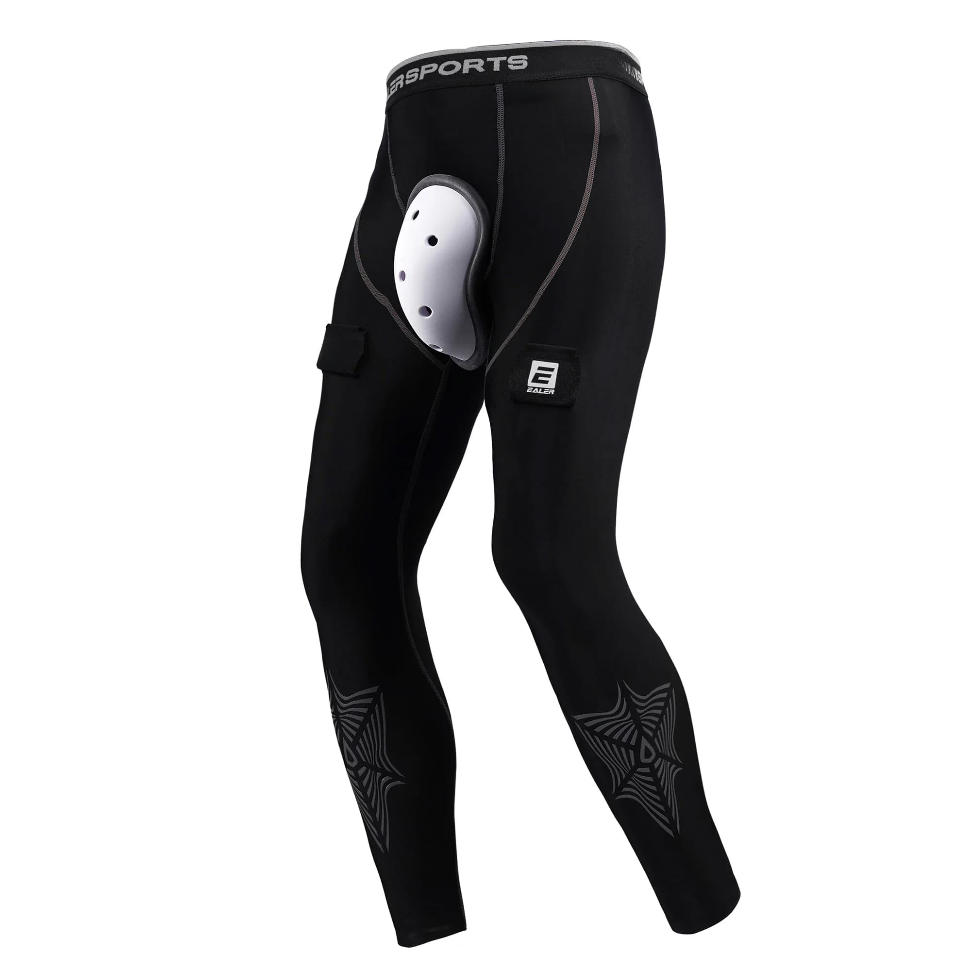 Pantalon de hockey à compression Han Duck avec coupe athlétique et languettes de chaussettes, jock de hockey pour hommes et garçons – Senior et Junior – Adulte et jeunesse