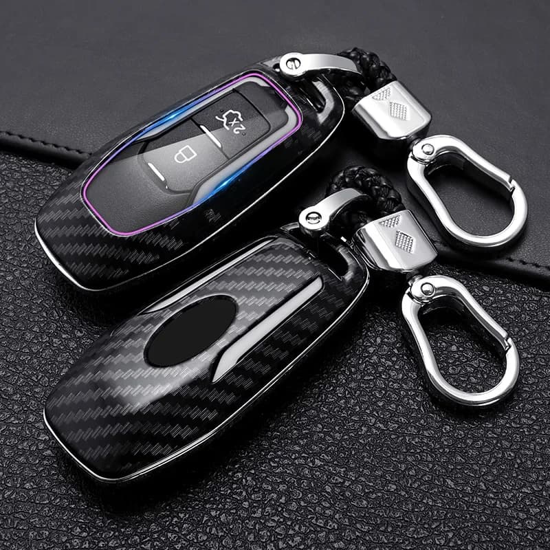 Nouvelle couverture de clé de voiture en fibre de carbone pour Ford ktMondeo Mustang F-150 Explorer Edge 2015 2016 2017 2018 accessoires de voiture