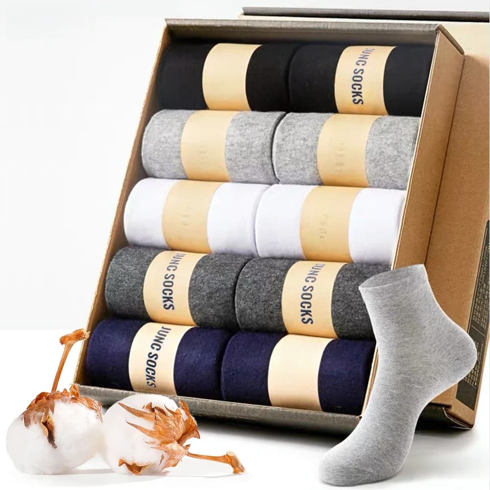 HSS – Chaussettes 100% Coton pour Homme, Nouvelle Tendance, Décontractées, Noires, Respirantes, Longues, Été, Hiver, Grandes tailles (7 à 14)