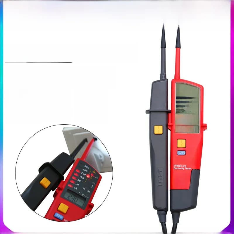 Testeur de voltmètre numérique UNI-T UT18B UT18D, continuité de tension AC DC, écran LCD 690V, séquence triphasée, testeur électrique RCD