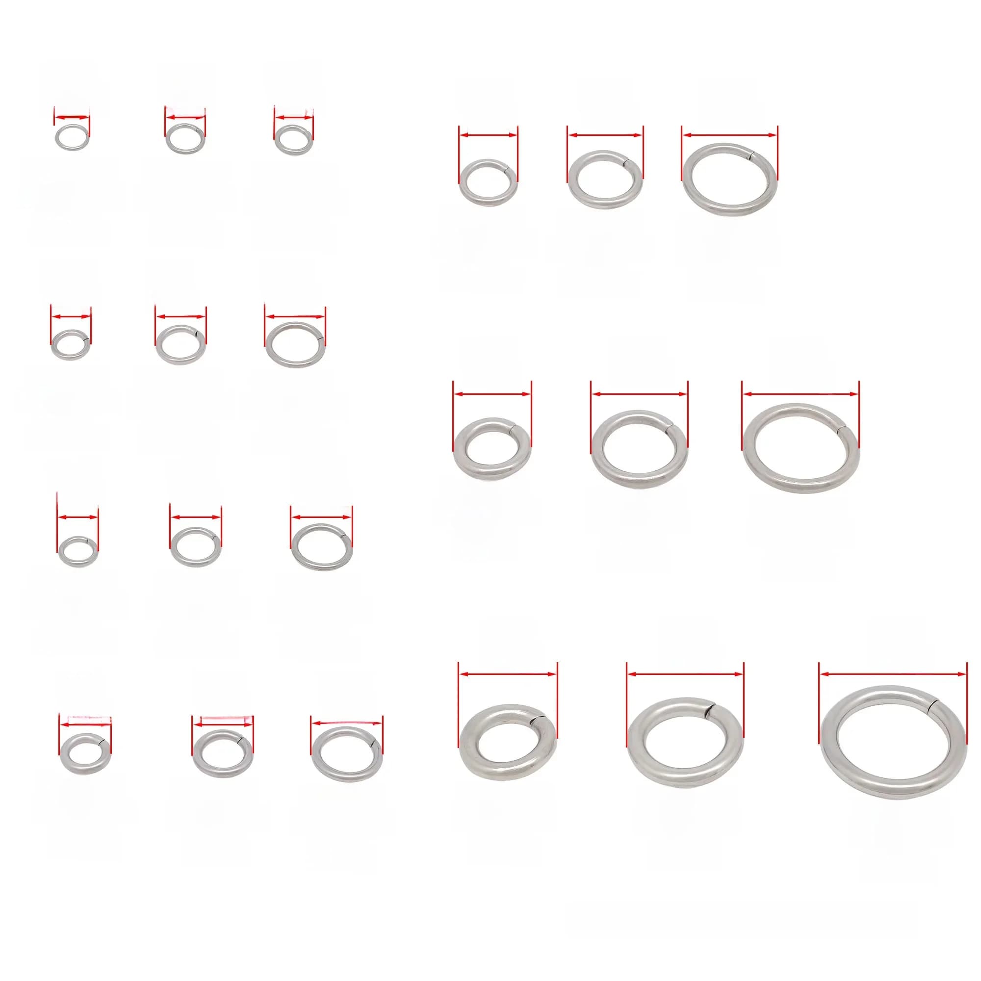 Anneaux de jonction ronds en acier inoxydable Buck de 4 mm, 5 mm, 6 mm, 7 mm, 8 mm, 9 mm, 10 mm, 12 mm, 15 mm pour colliers, boucles d'oreilles, bracelets et bijoux