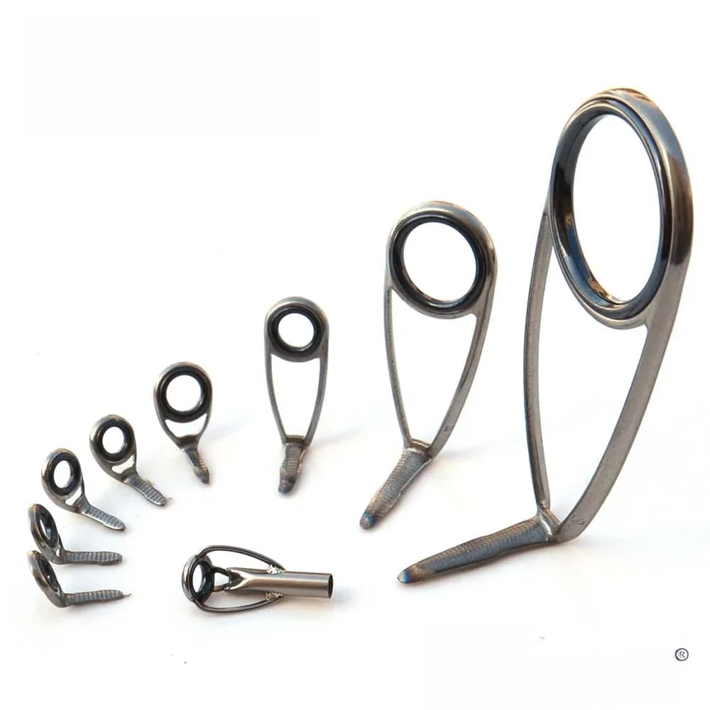 SeaGuide Ensemble de guides de spinning 9 pièces 10 pièces Anneaux LS en acier SXOHLSG25 SXOMLSG6 SXOLSG-N5 Composant de construction de canne à pêche, réparation de canne, accessoire DIY