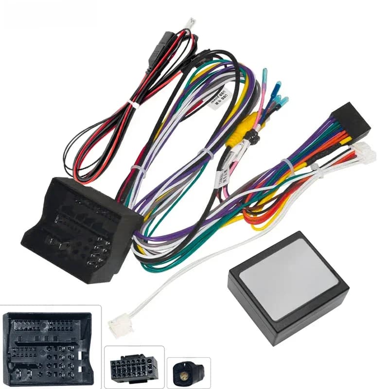 LEEWA-Adaptateur d'Alimentation pour Lecteur CD/DVD Android, Autoradio 16 Broches avec Boîtier Canbus pour Volkswagen Golf 7, Câblage de Prise Stéréo SFP