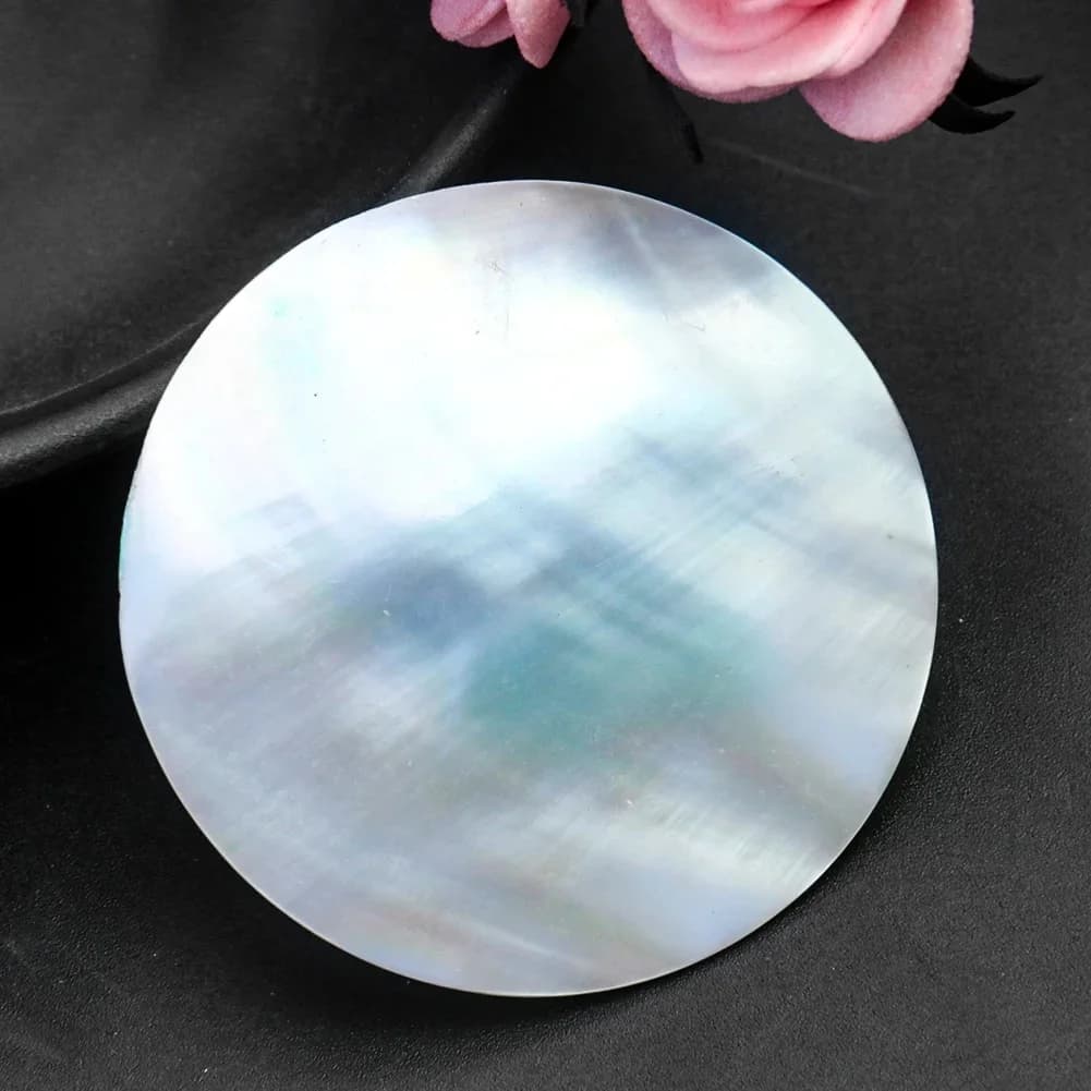 5 pièces 50mm disque naturel nacre pièce coquille bijoux à bricoler soi-même faisant entretoise tranche vadrouille collier autocollant artisanat fait à la main