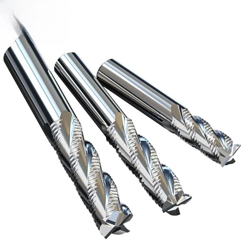 HuHao-Fraise à bord ondulé à meulage complet, 4 flûtes, aluminium, acier à grande vitesse, fraise à bout ouvert et grossière pour l'ébauche de l'acier, outil CNC