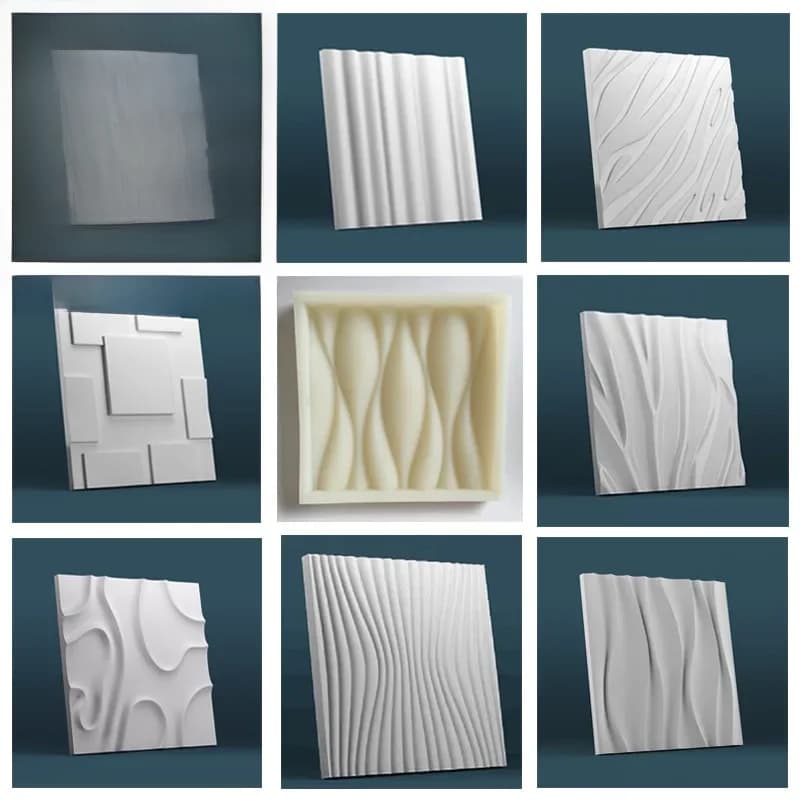 Moule géométrique en gel de pton pour mur de ciment, brique de gypse, silicone, sol créatif