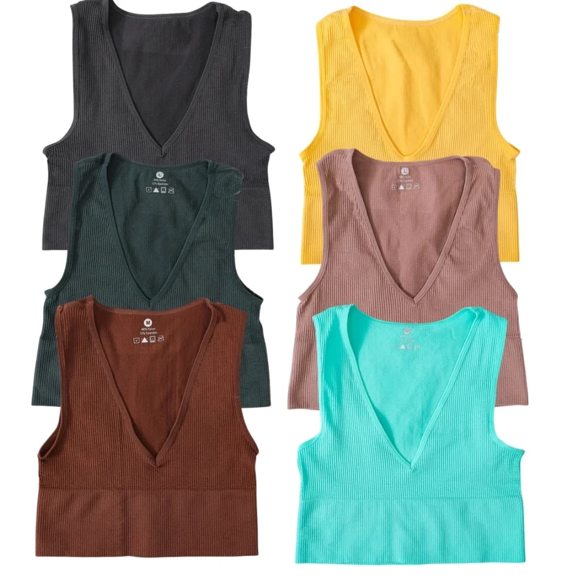 Haut court d'été pour femmes, débardeur à col en v, Lingerie Sexy, t-shirt court sans manches, sous-vêtements de Fitness, Sport, soutien-gorge sans couture, Camisole
