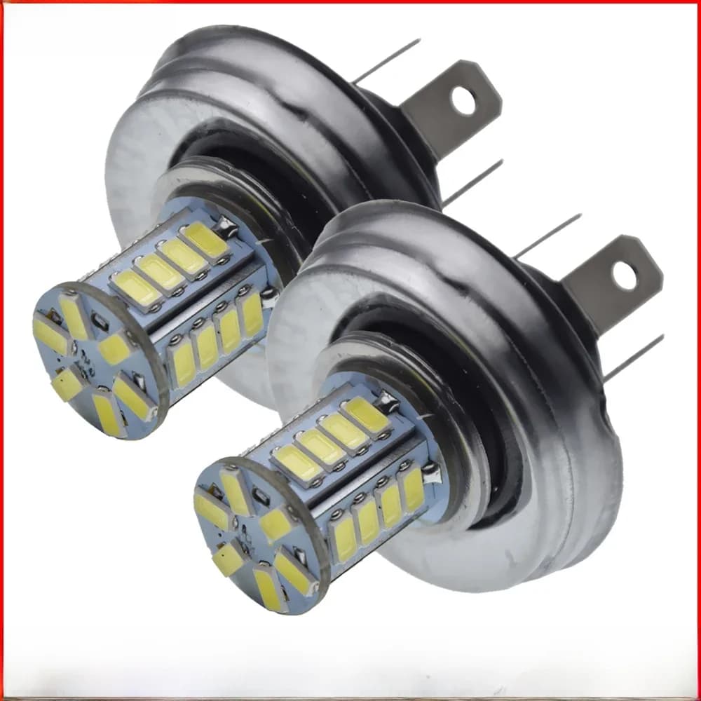 2 X R2 P45t LED Moto Scooter cyclomoteur ampoule de phare Hi/Lo faisceau blanc 6000K 6V 12V DC pour coccinelle citroën 2CV Bug Wartburg