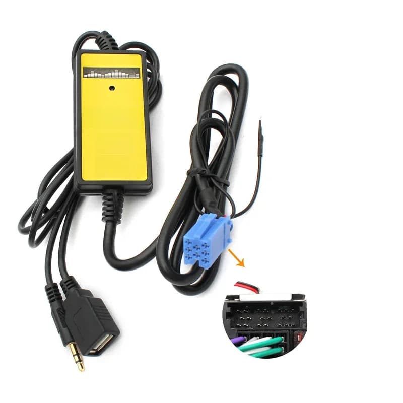 Adaptateur d'entrée USB AUX pour autoradio (8 broches) pour Volkswagen Golf Passat Skoda Superb Octavia Seat Leon