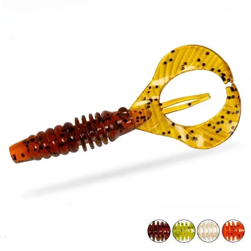 Hunthouse Leurres souples de pêche, leurre Craw à queue Rage, 5 pièces/sac, PVC 83mm 3.9g, leurre pour brochet, leurre pour bar, pour swimbait, appât artificiel, silicone Pesc