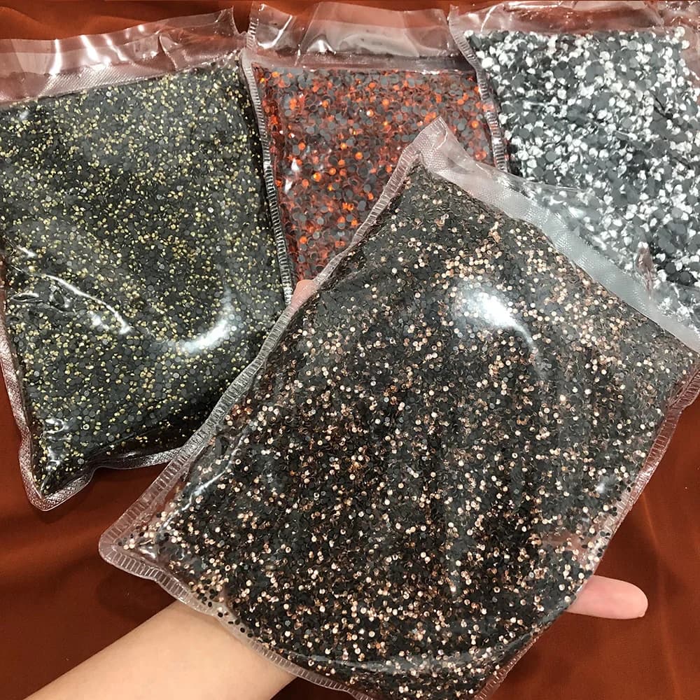 Grand paquet de strass DMC Hotfix, vente en gros, dos plat, verre de cristal correcteur à chaud, pierre de presse à chaud pour vêtements