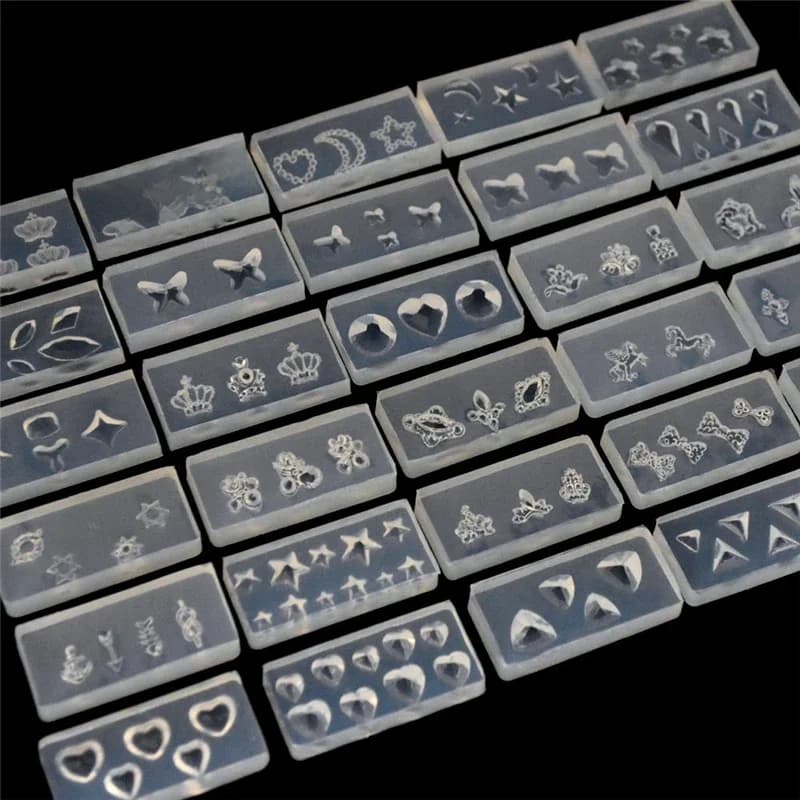 SNASAN petites perles couronne coeur étoile lune baiser Nail Art boucles d'oreilles moule en Silicone bijoux outil de moulage UV résine époxy moule en Silicone