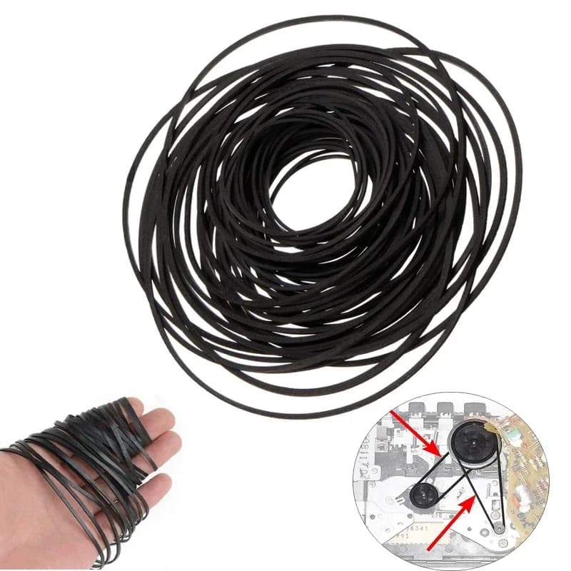Courroies universelles pour cassette audio 30-120 mm, courroies en caoutchouc carrées courantes assorties pour enregistreurs, Walkman, lecteurs DVD