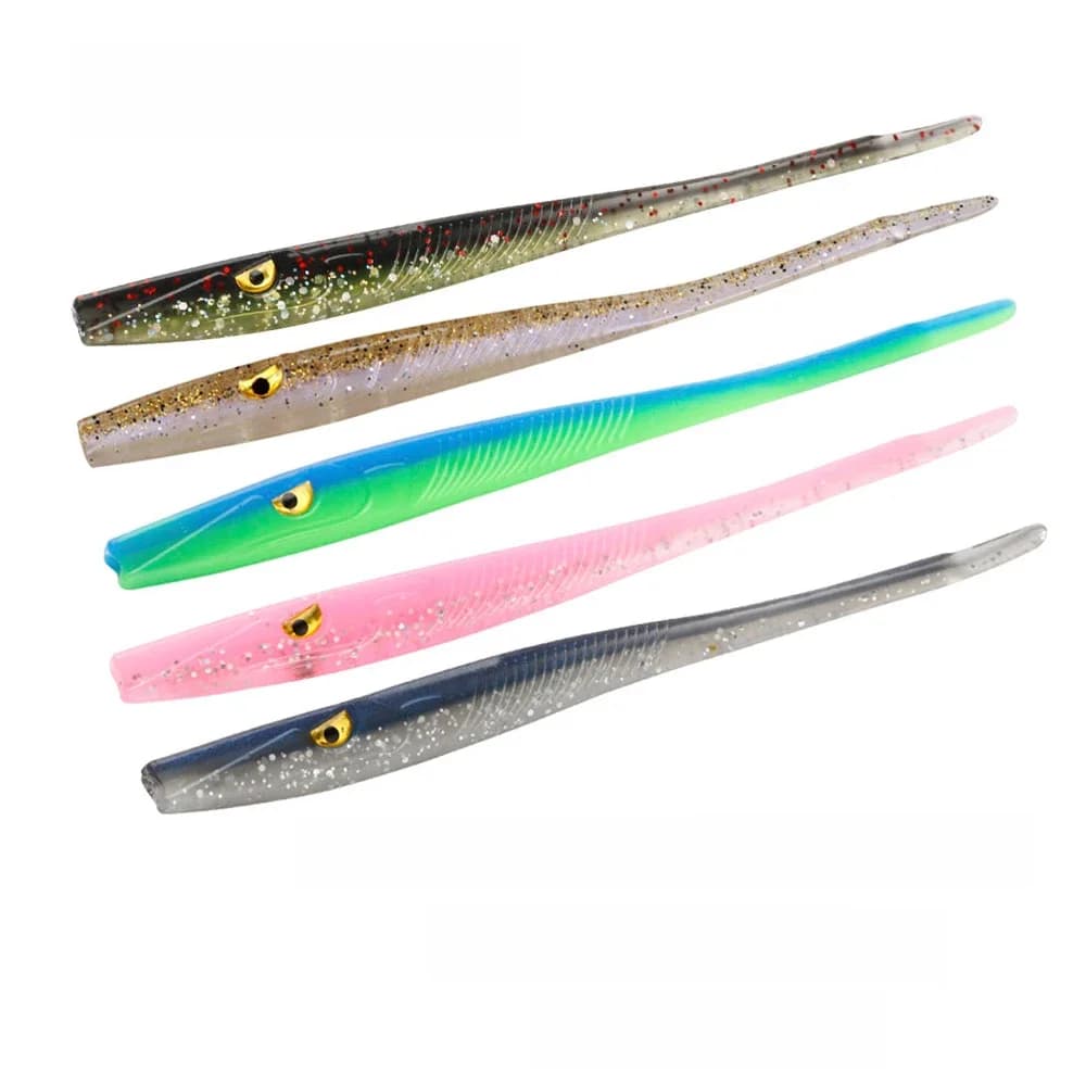 6 pièces leurre de pêche souple 130mm 3.8g appâts artificiels matériel de pêche bonne qualité vers Shad anguille bar matériel de pêche
