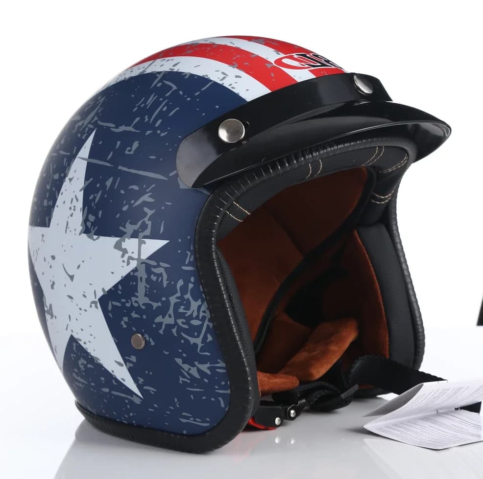 Casque ouvert Vintage de qualité supérieure Casque ouvert de Moto Casque rétro 3/4 certifié DOT Cruise Casco Casque Moto hommes femmes
