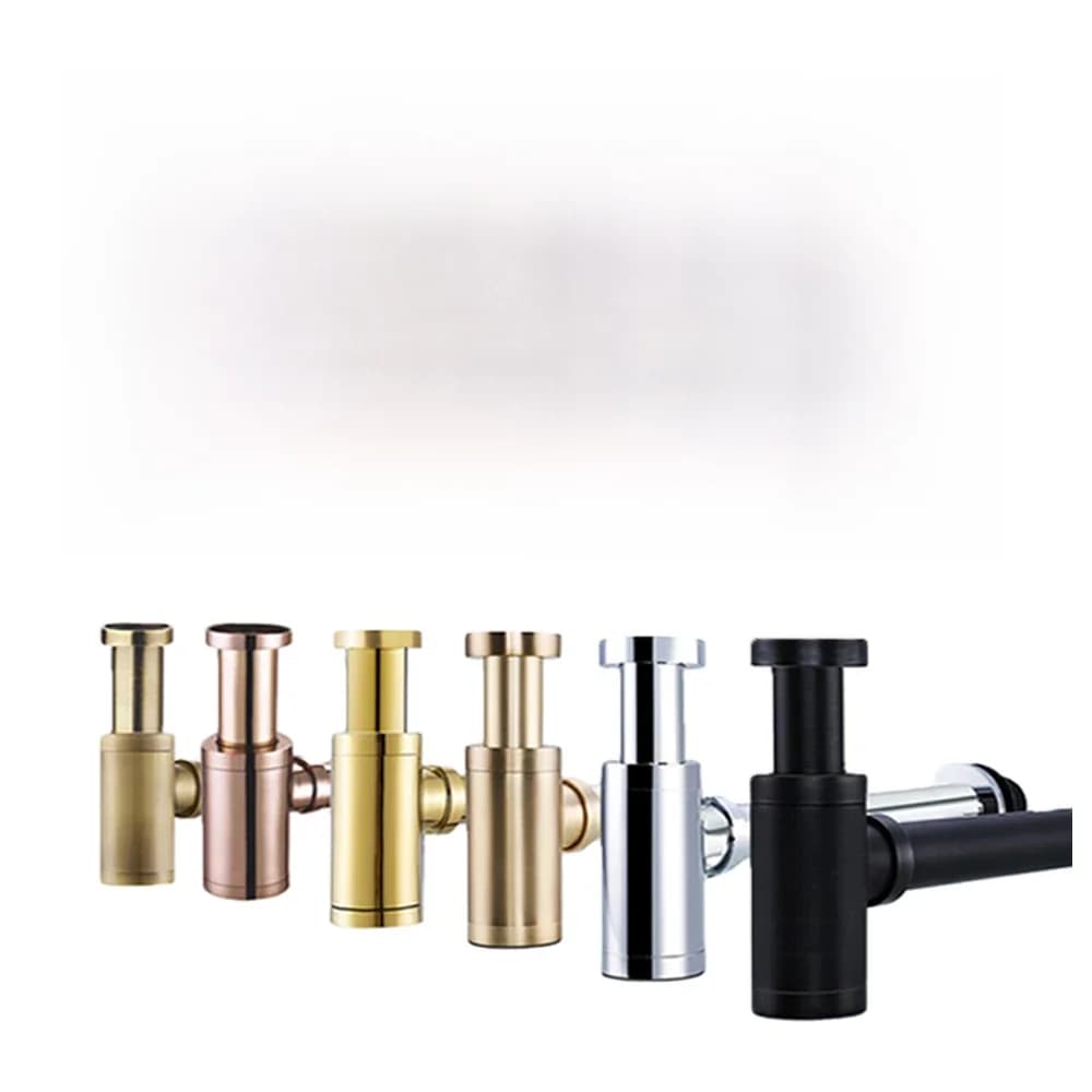 HOBasin-Drain de bouteille avec siphon pop-up d'évier, luminaire européen moderne, tuyau P-Trap noir doré pour la rénovation de la maison