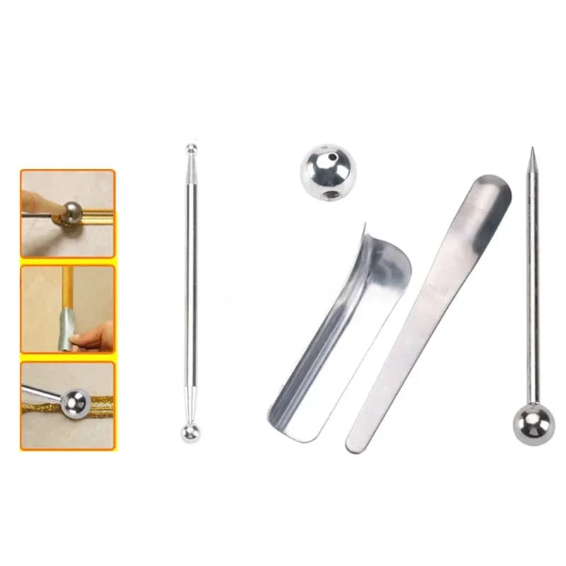 Couteau à mastic en acier, grattoir d'angle pour cloisons sèches, dissolvant de mastic de sol en céramique, coulis de carreaux, outil de couture à pression, finisseur de calfeutrage, 5 pièces