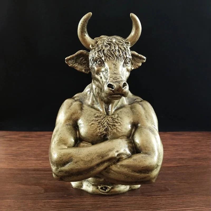 Statue Tête de Taureau en Bronze, Ornement, Sculpture de Bovin, Mascotte, en Résine, Décoration pour la Maison et le Bureau, Cadeaux, Thème Bourse de Wall Street
