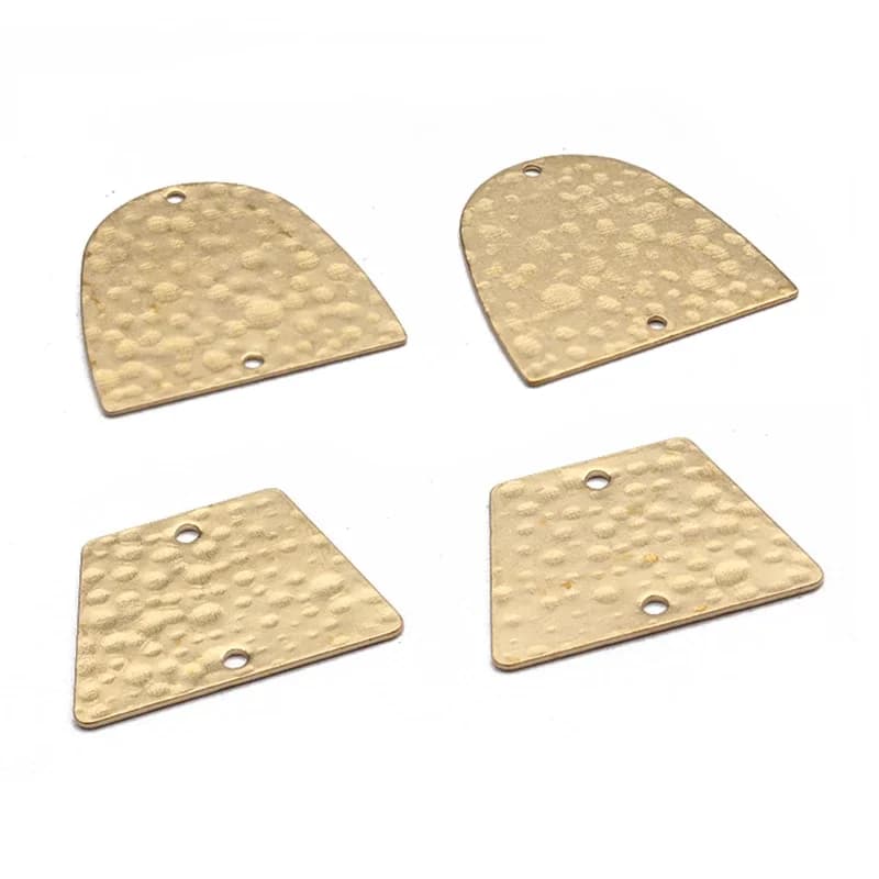 Breloques en forme d'arc trapézoïdal, points martelés, connecteur demi-rond, breloques en laiton pour la fabrication de bijoux, artisanat, 20 pièces