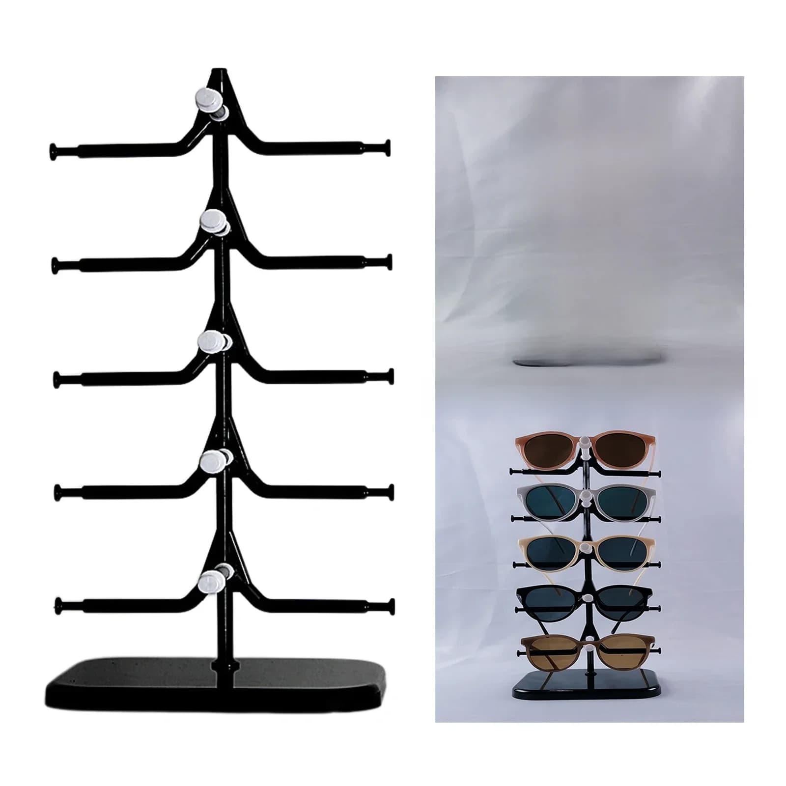 Présentoir à 5 Couches pour Lunettes de Soleil, Support T1, Étagère pour 5 Paires