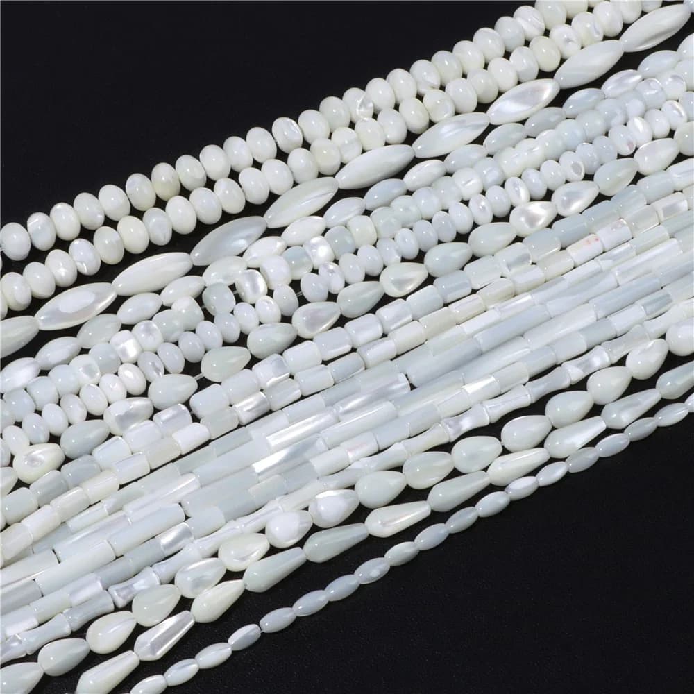 3x7mm perles de coquillage de nacre naturelle petites perles d'espacement de coquille perle bricolage perle fabrication de bijoux collier Bracelet boucles d'oreilles 15"