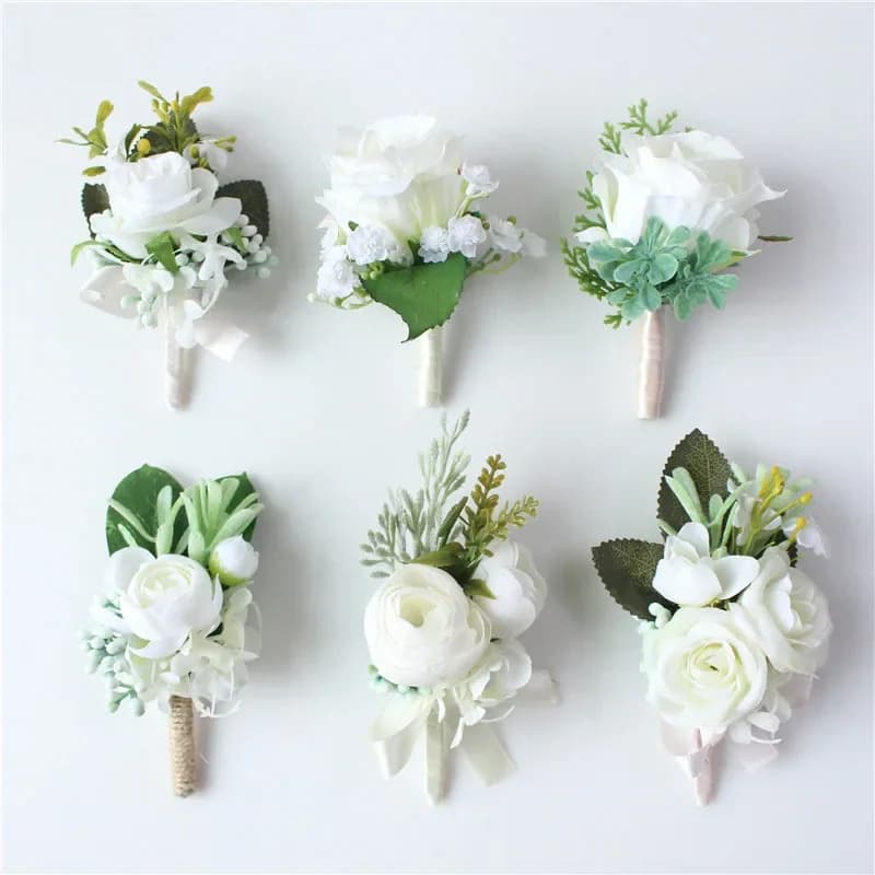 Meldel-Corsage Rustique de Poignet pour Homme, Boutonnière, Patients Blancs, Demoiselle d'Honneur, ixde Marié, Réunion, Décorations Personnelles