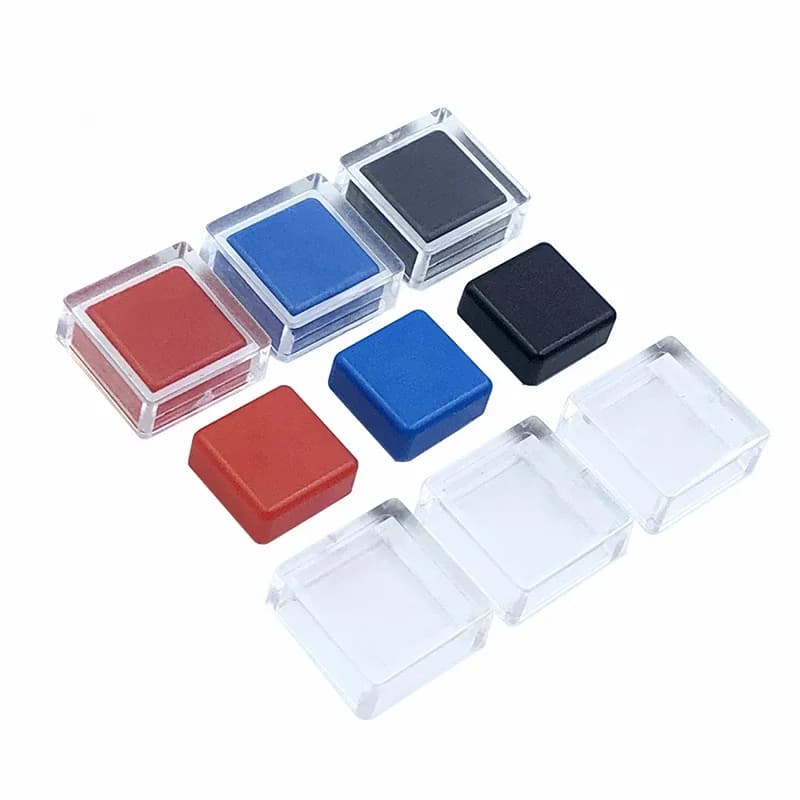 Capuchons de boutons de commutation tactiles carrés avec couvercle transparent, chapeau pour document, tête carrée, A66, 8x8x4.4mm, 6x6x7.3mm, 50 pièces