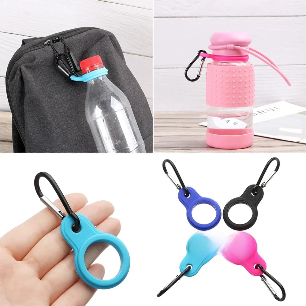 Sac de sport bouilloire avec boucle, mousqueton de plein air, porte-bouteille d'eau, Camping randonnée, crochet en aluminium et caoutchouc de haute qualité, accessoires