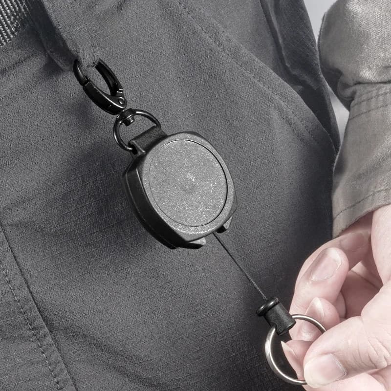 70CM multifonctionnel rouleau rétractable porte-clés sac recul porte-carte d'identité porte-clés porte-clés Kevlar fibre corde porte-clés H45
