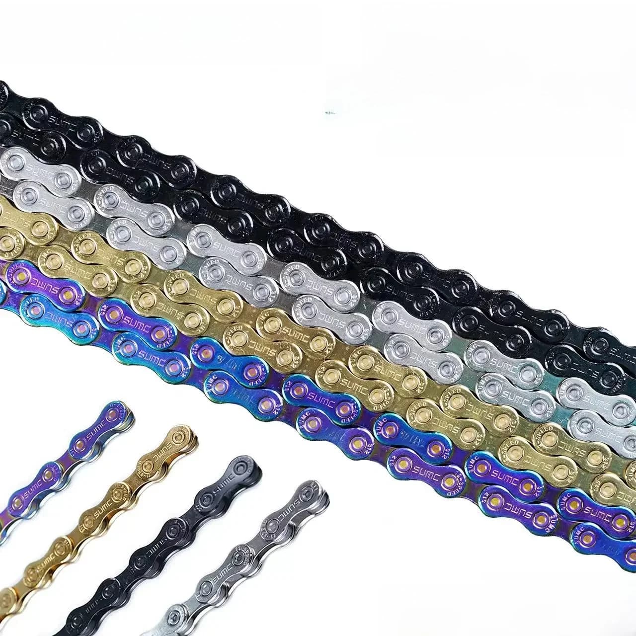 Chaîne de vélo ZRACE 8 9 10 11 12 vitesses VTT, couleur néon, argent, noir, or, 114/120/126L