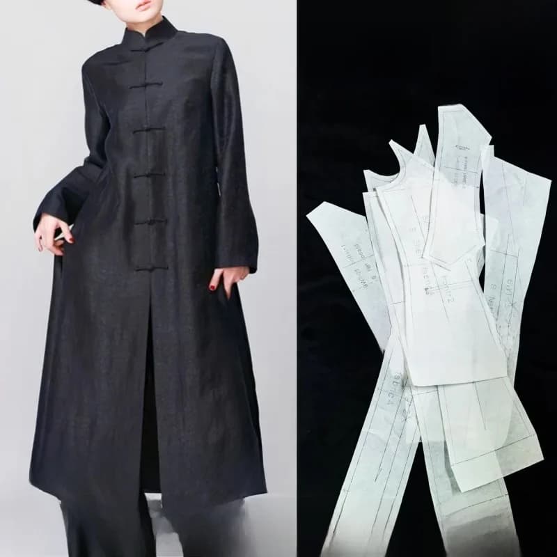 Cheongsam modèle vêtements pour femmes style chinois long style manteau couture dessins 1:1 modèle BQP-77 physique