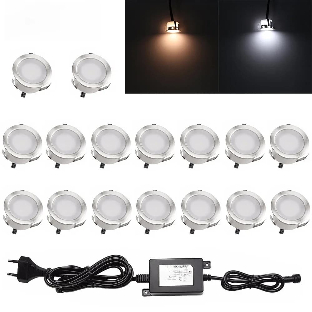 Lampes LED encastrées pour jardin, éclairage extérieur IP67 DC12V, pour cour, sol, escalier, terrasse, allée, patio
