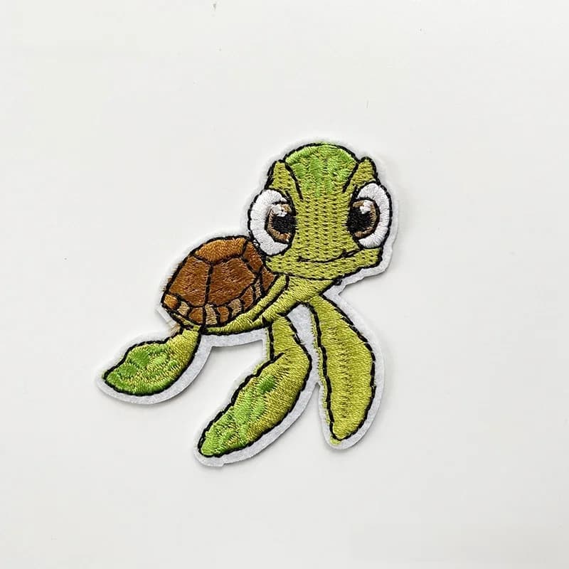 Patchs pour vêtements, motif tortue de mer, motifs de dessins animés, broderie, paillettes, sacs, T-shirt, DIY