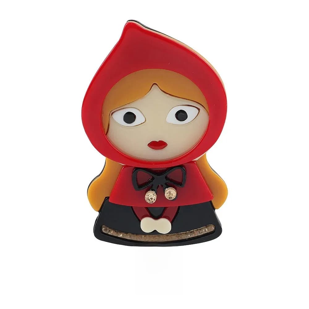 Broche en acrylique et résine pour femme, motif bandana rouge, style dessin animé, mignonne et tendance, épingles de revers, badges, bijoux vestimentaires