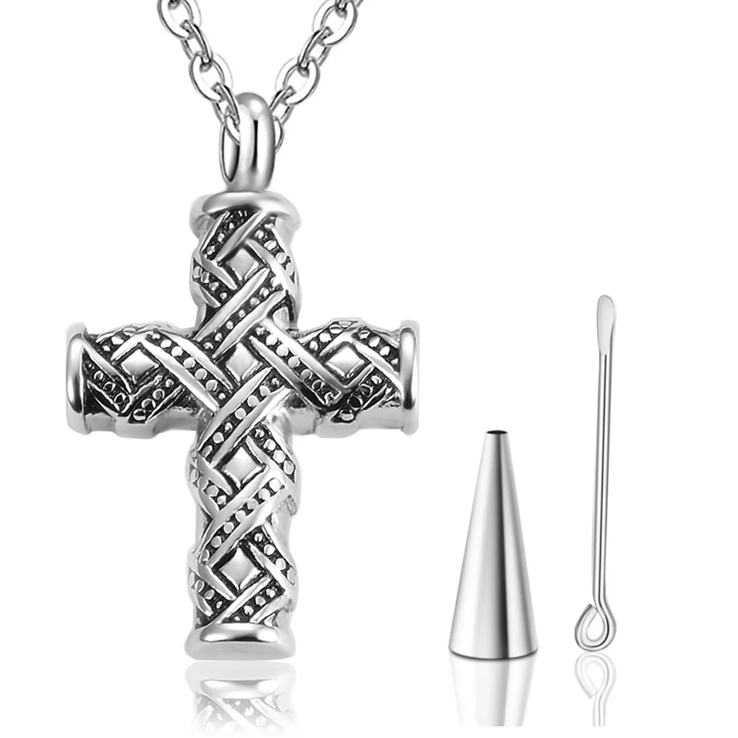 Bijoux de crémation en acier inoxydable, croix Vintage, collier d'urne pour cendres, pendentif commémoratif souvenir pour femmes et hommes, livraison directe