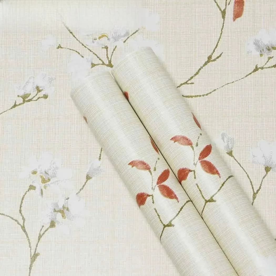 Papier peint décoratif jaune floral Peel and Stick, papier peint auto-adhésif, vinyle imperméable, papier de contact pour décoration murale