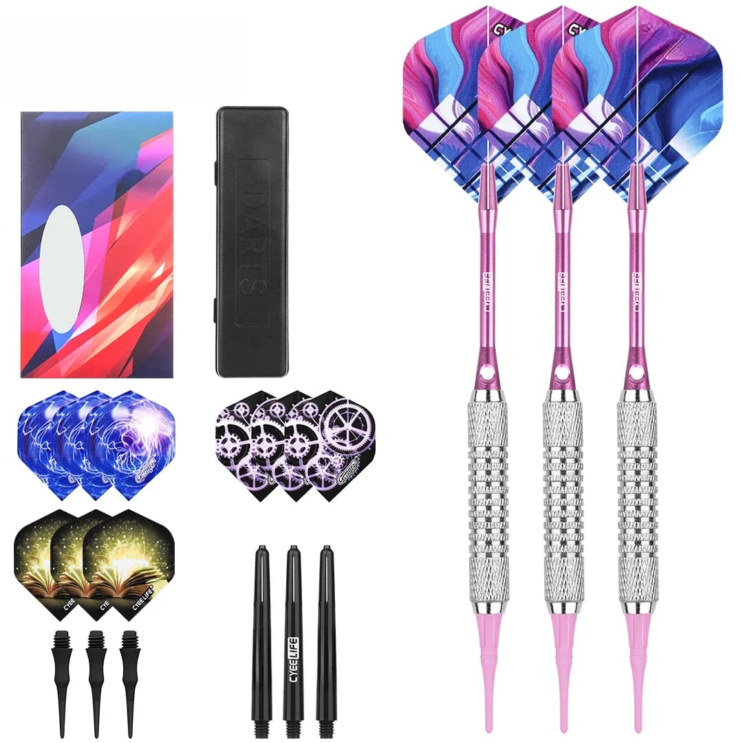 CyeeLife 3 pièces fléchettes professionnelles 16/18g fléchettes souples de sécurité pour fléchettes souples intérieures jeux de fléchettes pointe électronique professionnelle