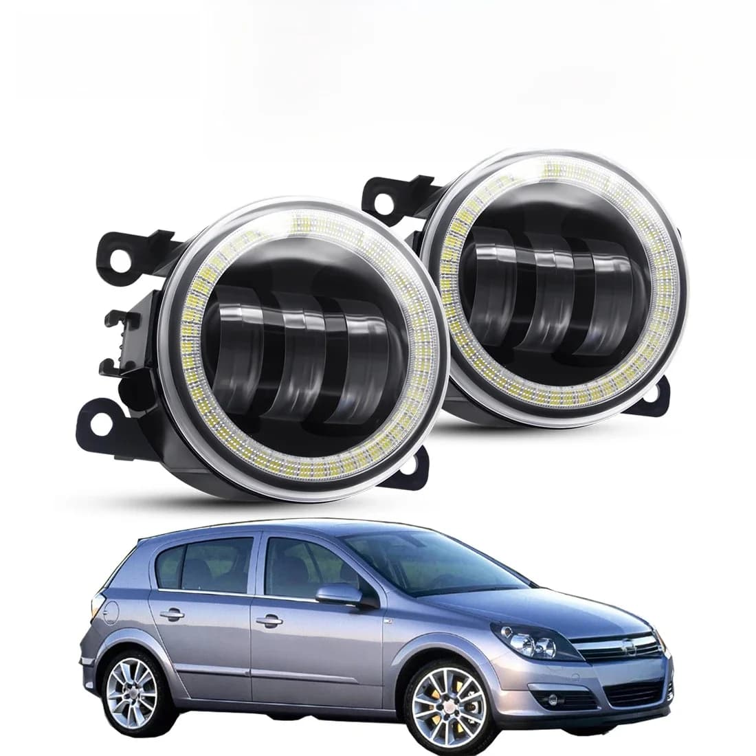 Ensemble de phares antibrouillard Angel Eye pour voiture Opel Astra G H 1998-2010, phare antibrouillard LED, feux diurnes, DRL, 30W, 6000LM, 12V, 2 pièces
