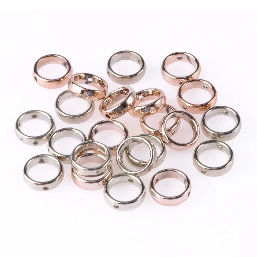 50pcs deux trous rond cercle CCB cadre entretoise perles pendentifs connecteurs résultats de bijoux à la main bricolage boucles d'oreilles collier Bracelets