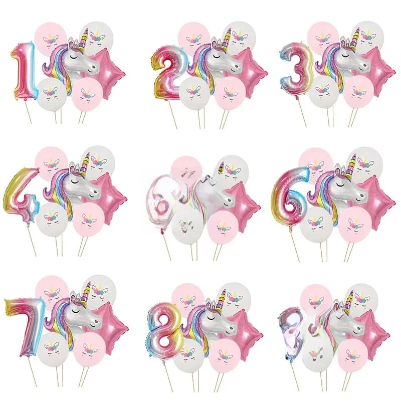 Ballons de décoration pour fête d'anniversaire, 7 pièces, 32 pouces, couleur arc-en-ciel nickel é, pour enfants